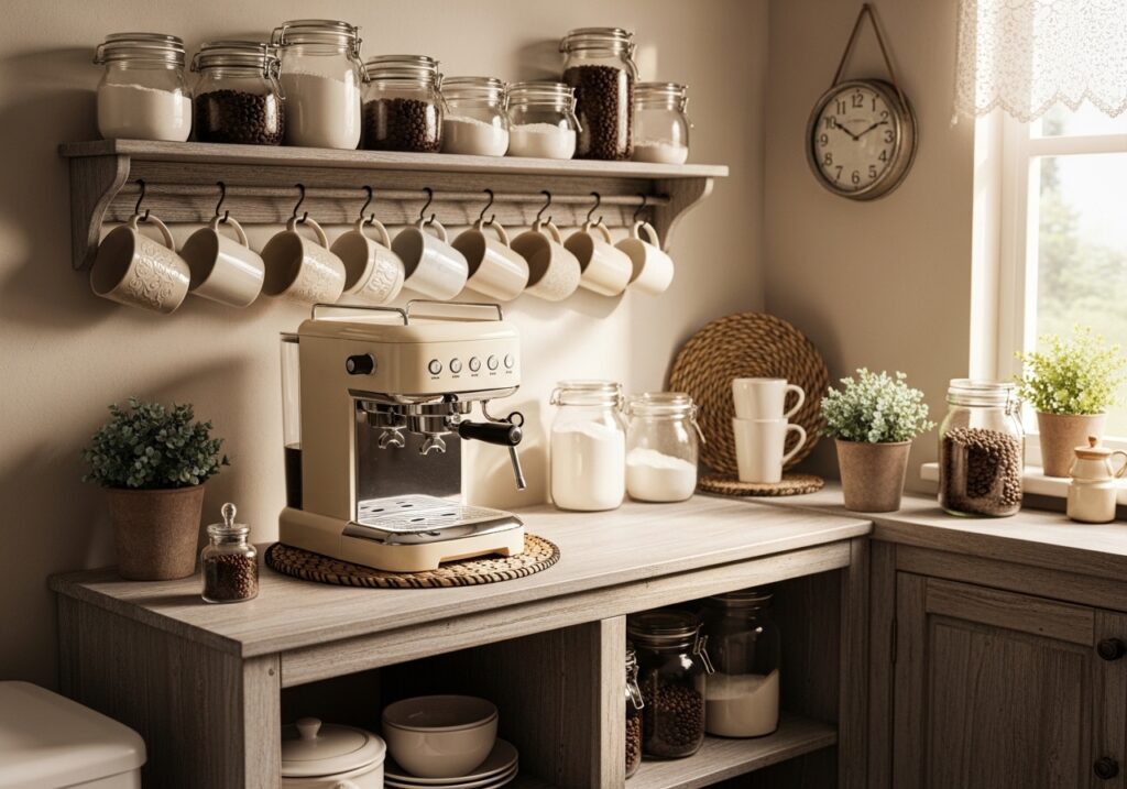 Coffee Machine With cups Decoration