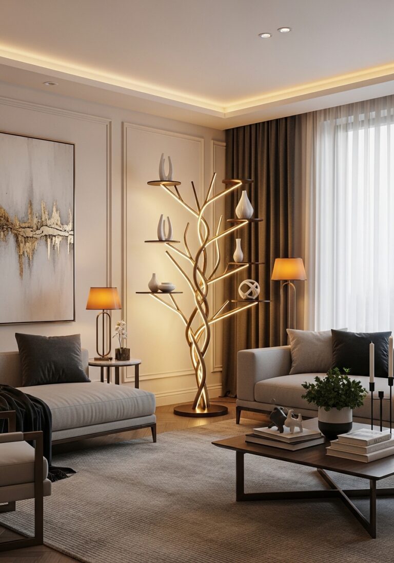 Truck Tree Shelf Decor with LED