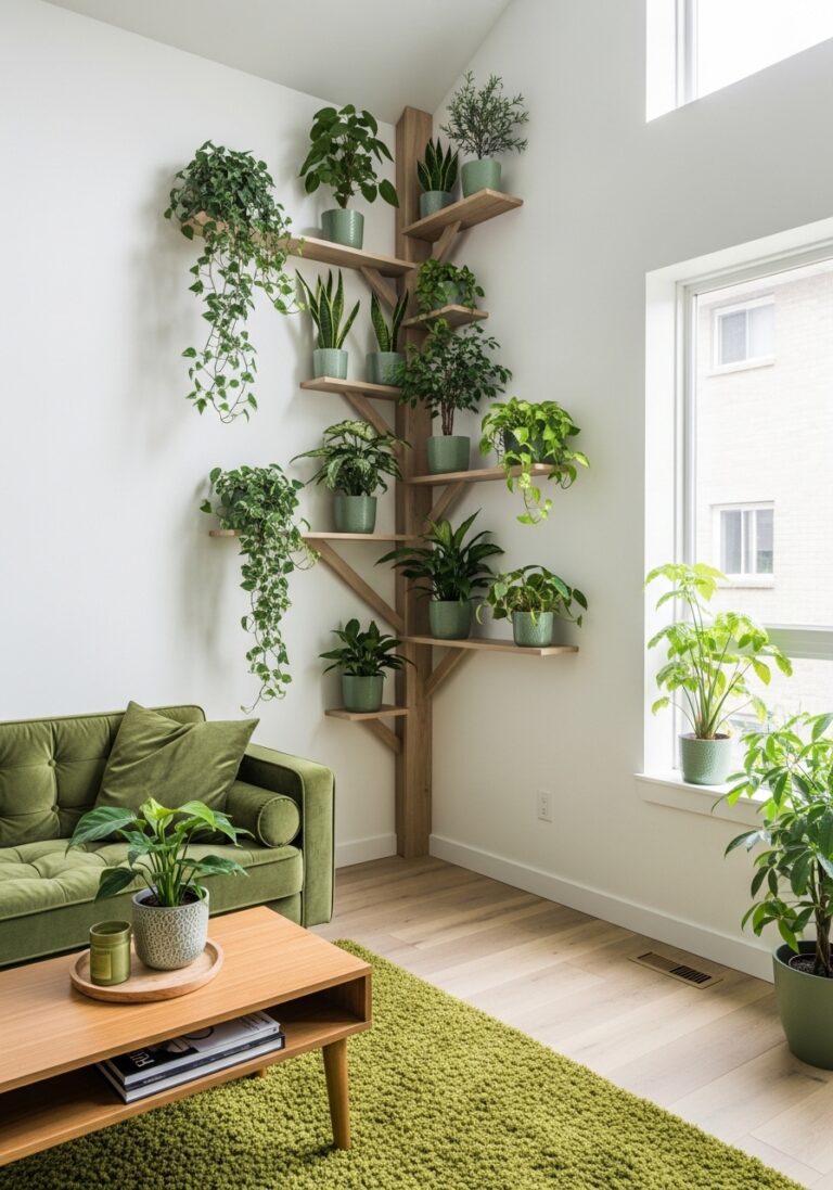 Corner Tree shelf Decor