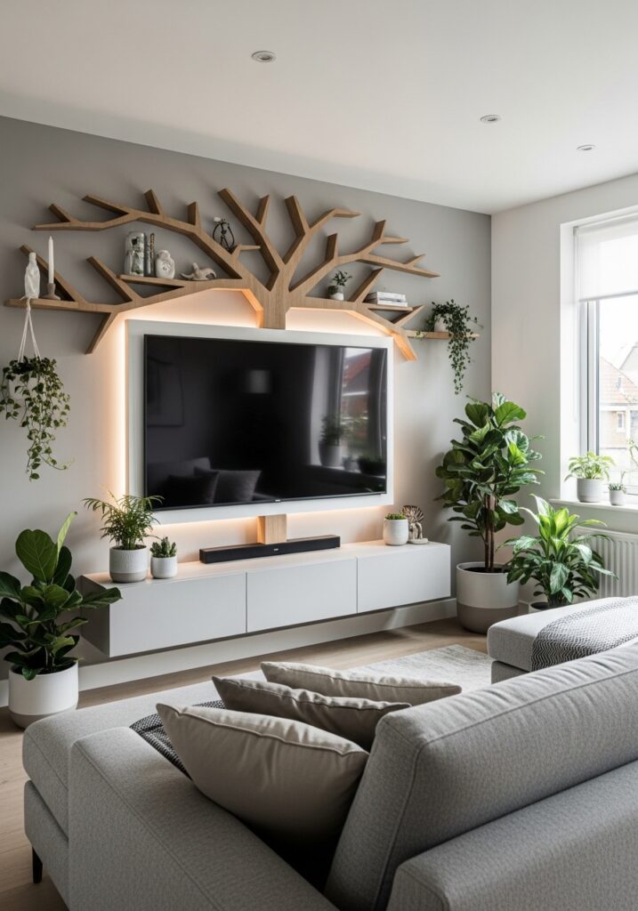 Gust room Decoration with tree shelf