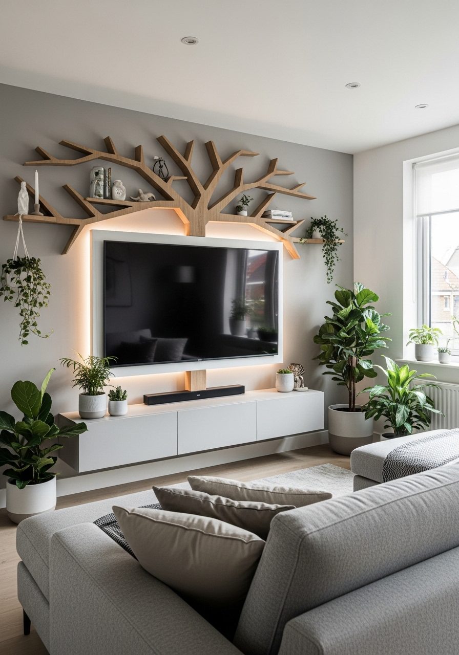 Gust room Decoration with tree shelf