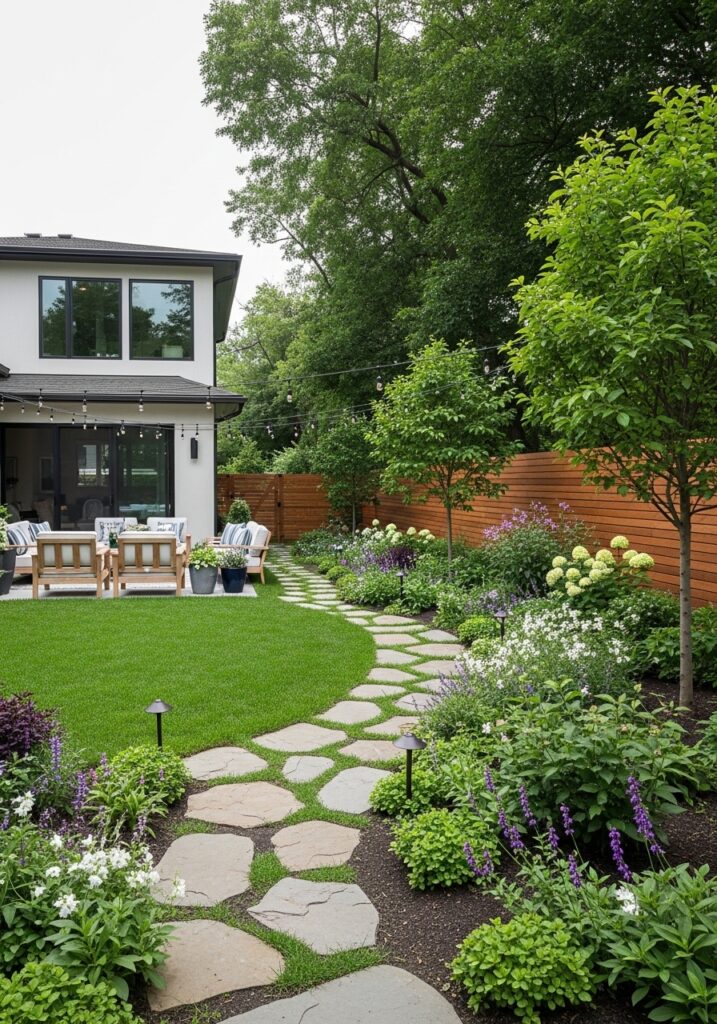 Garden decoration with grass