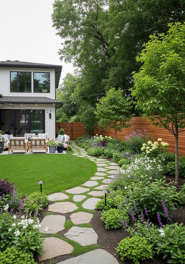 Garden decoration with grass
