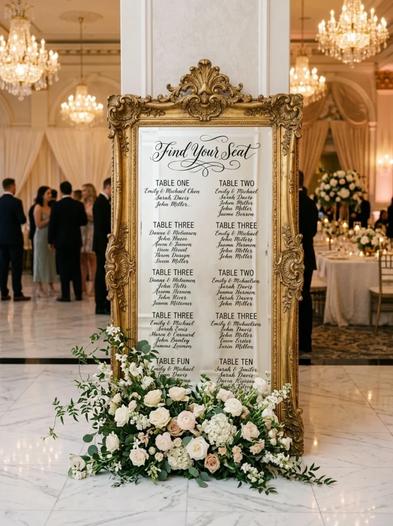 wedding chart decor luxury