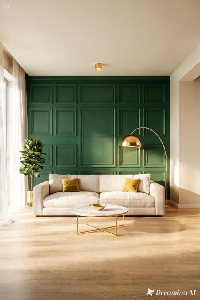 Green wall painted USA