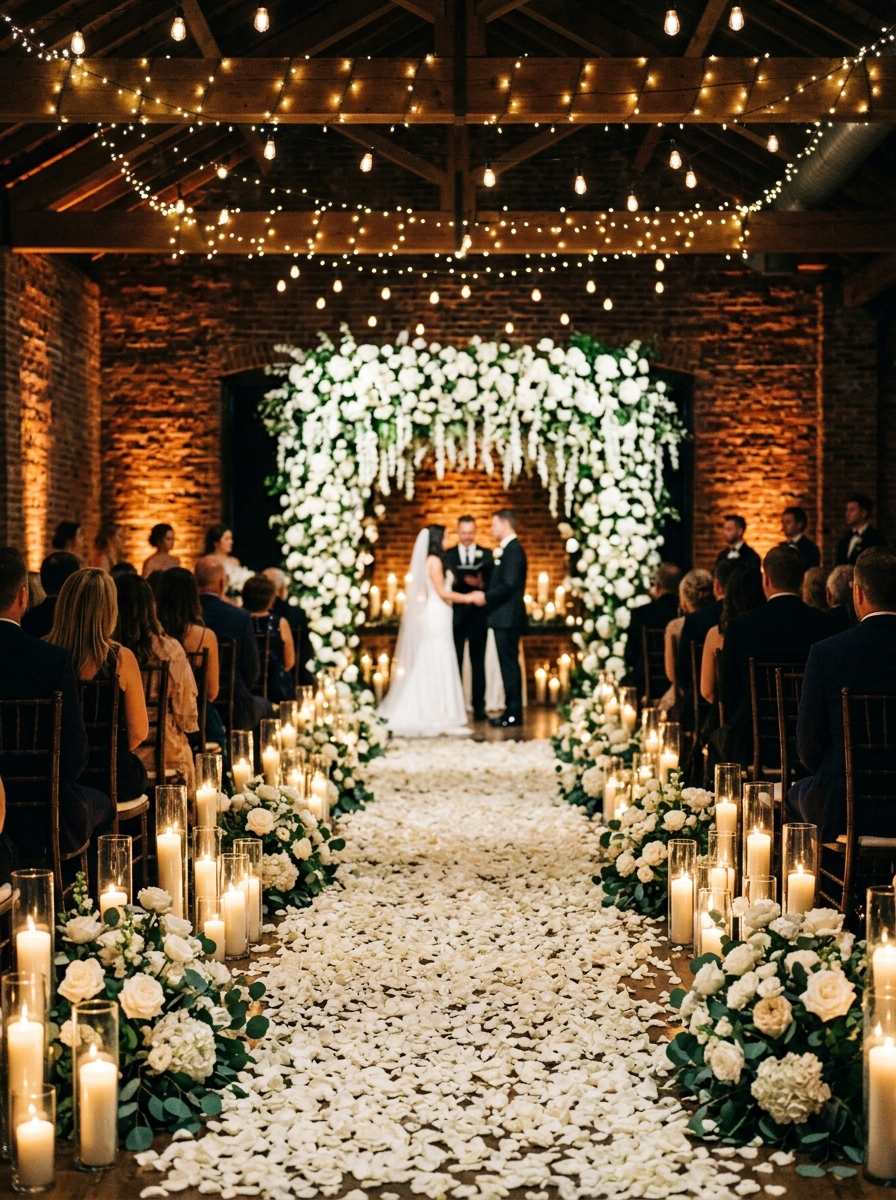 wedding ceremony decor at night