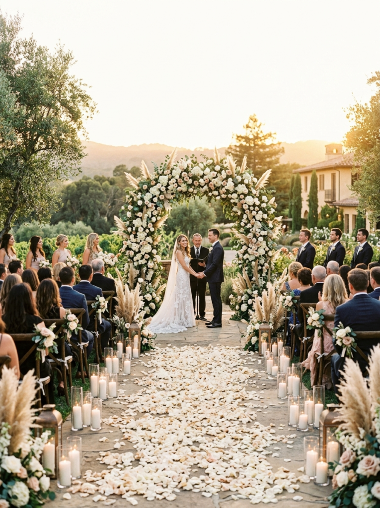 Boho arch wedding decor USA