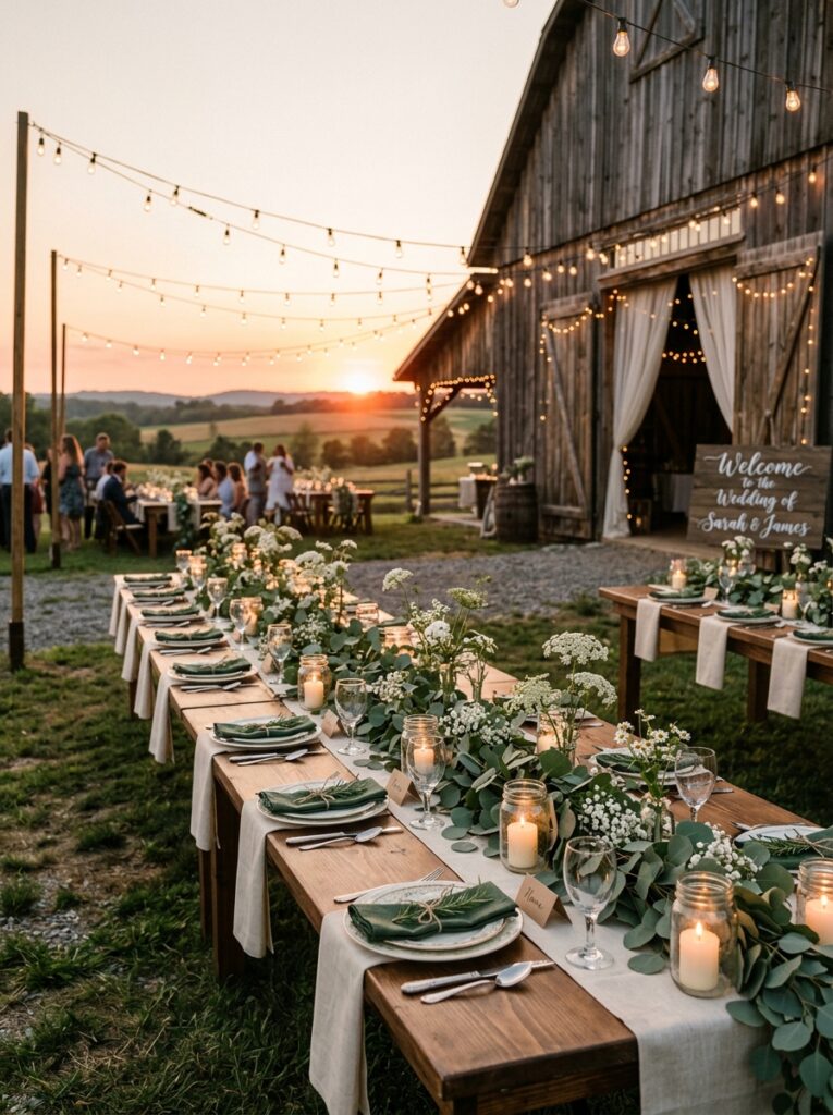 outdoor wedding table decor  USA