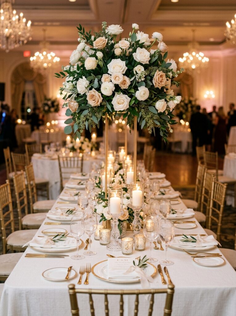 Tall floral table centerpiece USA